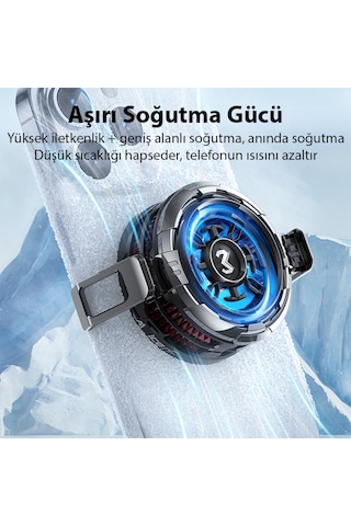 Memo Cx08 Apple Uyumlu iOS Android Soğutucu 15w Manyetik + Arka Klips 2'si 1 Arada Yarı İletken Soğutma Fanı Radyatörü