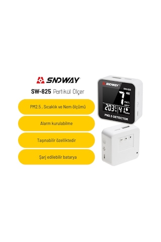 Sndway Sw-825 Pm2.5 Partikül Ölçer Sıcaklık Ve Nem Monitörü