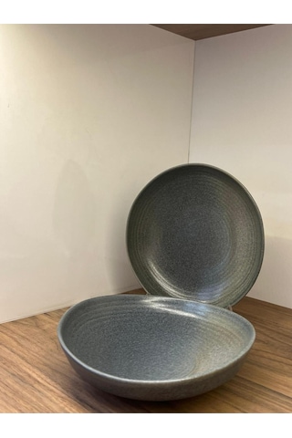 2'li Hornfels Ripple 21 Cm Çukur Tabak 805 Cc Risotto / Salata / Gourmet / Şef Sunum / Sulu Yemek Çok Renkli