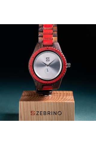 Zebrino Ww-au-2kbg Zbr-al-wh1 Kineto Wood Red Ahşap Erkek Kol Saati 45 Mm