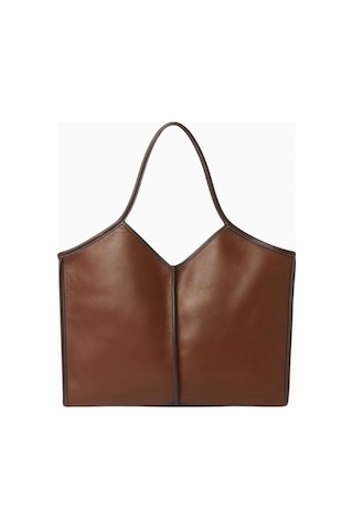 Hereu Calella Orta Boy El Yapımı, Yumuşak Dana Derisi Minimalist Tote Çanta Omuz Çantası Kahverengi
