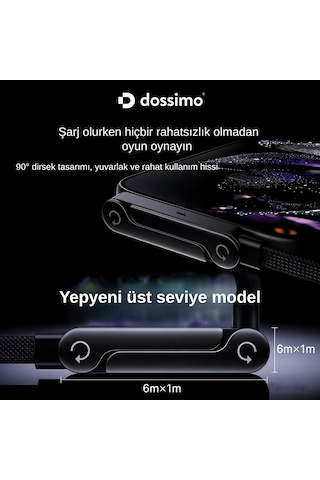 Dossimo 240w Ultra Hızlı Type-c Şarj Data Kablosu Katlanabilir Standlı 1.5m Örgülü 2 In 1 Stand+şarj Kablosu 1.5 M