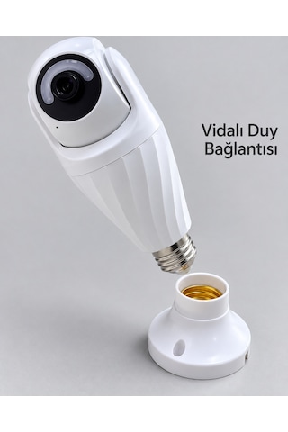 Lamba Duyuna Takılan Canlı İzleme Ve Video Kayıt Özellikli Ip Kamera Siyah