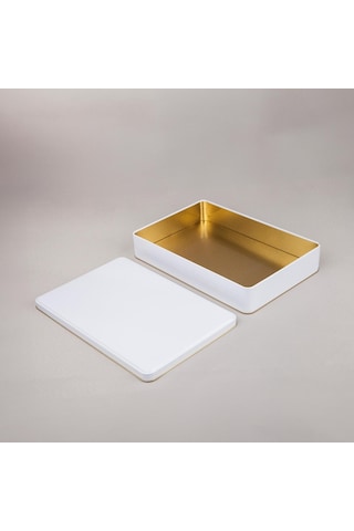 Beyaz Metal Kutu 26,5x17,5x4,5 Cm