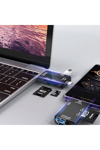 Type-c Otg Kart Okuyucu Usb Hub Sd/tf Hafıza Kart Desteği, Telefon Ve Bilgisayar Uyumlu