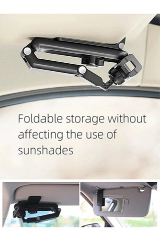 Multifonksiyonel Selfie Çubuklu Araç Güneşliğe Takılan Araç Içi Telefon Tutucu Tripod 1