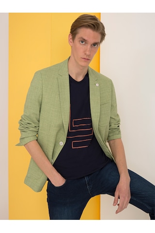 Cacharel Fıstık Yeşili Ex. Slim Fit Ceket Yesıl