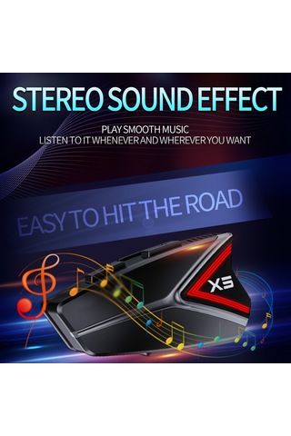 Vkemall Motorsiklet Kask Kulaklığı: Ip67 Su Geçirmez, Bt5.0 Kablosuz Müzik, Akıllı Gürültü Engelleme, 600mah Batarya, Siyah