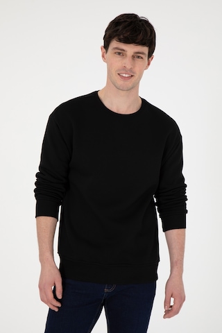 U.S. Polo Assn. Erkek Comfort Fit Bisiklet Yaka Siyah Sweatshirt 50293438-VR046
