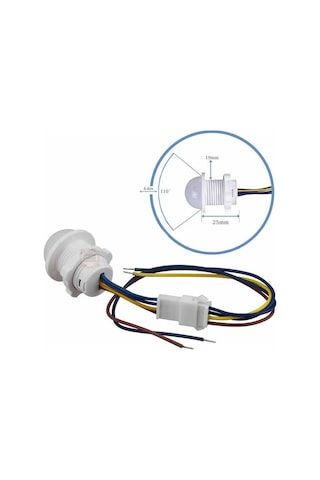 220v Hareket Pır Sensörü - Otomatik Lamba Sensörü 25cm Kablolu