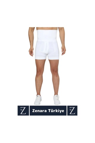Gündelik Kaymaz Göbek Kalça Toparlayan Sıkılaştıran Bel Düzleştiren İncelten Erkek Duble Boxer Korse Beyaz