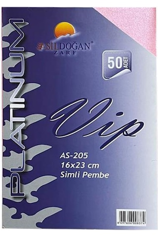 Doğan 16 23 Fantazi Zarf 170 Gr Simli Pembe - 50 Adet