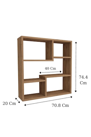 Reyo Enda Home Myra09 5 Bölmeli Modern Duvar Rafı, Mutfak Rafı Atlantik Çam Atlantik Çam