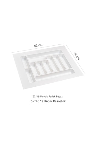 Çekmece İçi Kaşıklık 62 x 49 Cm Mutfak Çekmece Düzenleyici Gri