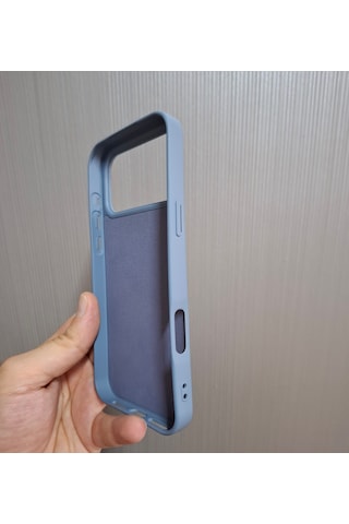 Apple Uyumlu iPhone 17 Pro Logolu İçi Kadife Silikon Lansman Kılıf Füme