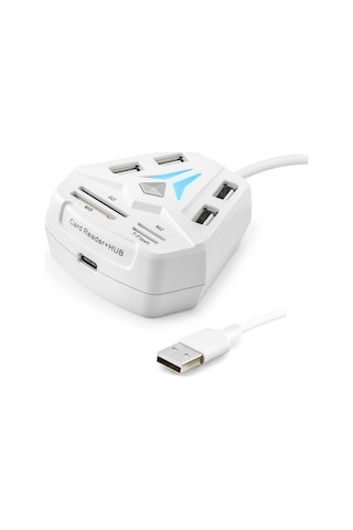 Usb Hub Kart Okuyucu 8 Port Beyaz A068w Evimdeyokyok