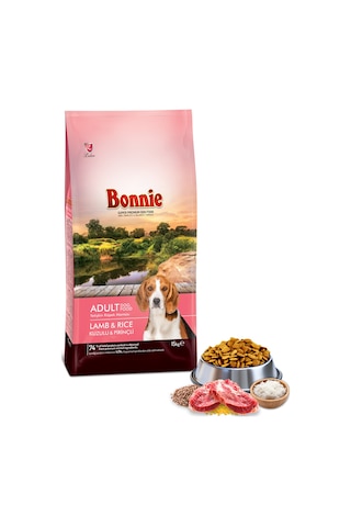 Bonnie Kuzu Etli ve Pirinçli Yetişkin Köpek Maması 15 KG