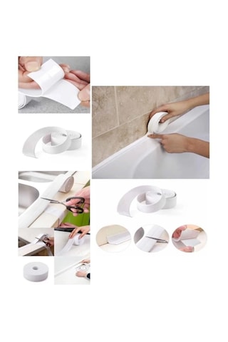Banyo Küvet Mutfak Lavabo Beyaz Su Sızdırmaz Bant Su Geçirmez Kenar Bandı Tamir Bandı 3.2 Metre