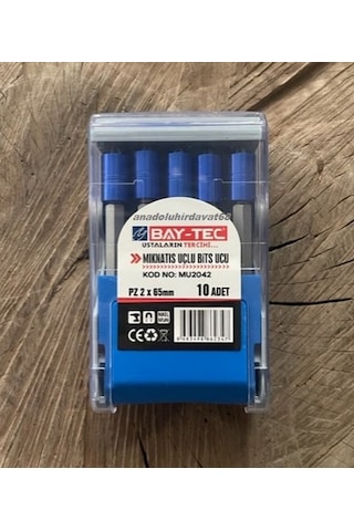 Byt Pz2 Stoplu Vida Sıkma Ucu Mıknatıslı Yıldız Bits Uç Yıldız Uç 65mm 10adet Matkap Uç