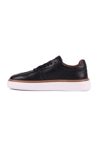 Shoetyle - Hakiki Deri Siyah Renk Bağcıklı Günlük Erkek Ayakkabı - 250-3001-1587