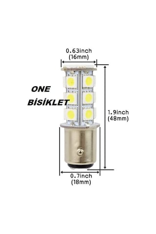 Çakar Ledli Stop Ampulü Çift-duy Fren Lambası 18 Led Şaşı Tırnak