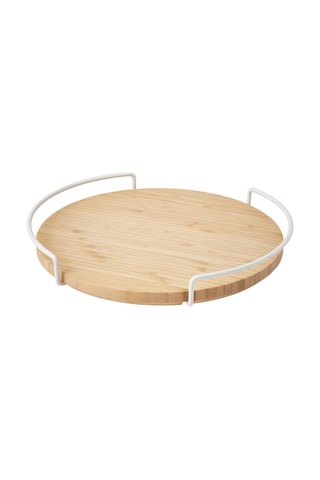 Dönen Tabla, Bambu, 28 Cm Açık Gri