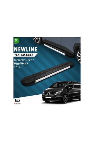 S-dizayn Mercedes Vito W447 Kısa Şase Newline Aluminyum Yan Basamak 233 Cm 2014-2020 A+ Kalite