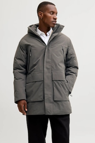 Jack & Jones Erkek Jprccmoon Su Geçirmez Kapüşonlu Kaban 12280904 Füme Füme