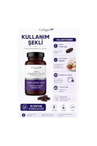 Collagen Forte Platinum Ginseng Plus Multivitamin & Mineraller Collagen Tip 1-2-3 30 Kapsül