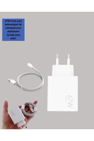67w Hızlı Şarj Adaptörü Ve Veri Aktarım Özellikli Type-c Kablo Seti 31337102