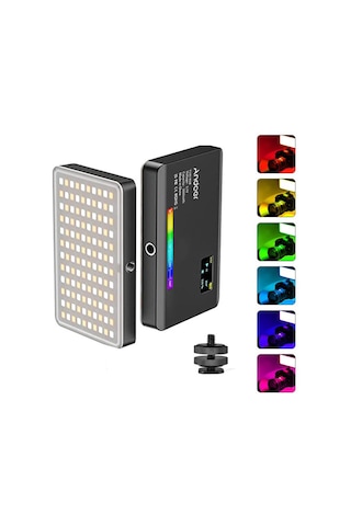 Andoer Y140 Rgb Şarj Edilebilir Fotoğraf Led Video Işığı Siyah Siyah