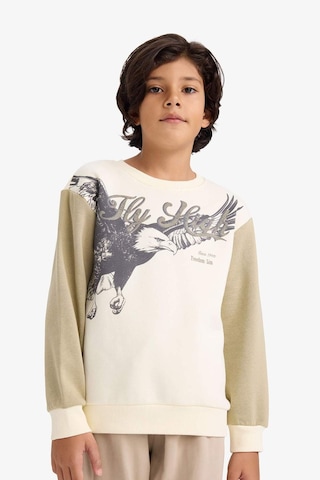 Defacto Erkek Çocuk Bisiklet Yaka Baskılı İçi Yumuşak Tüylü Sweatshirt G5554a825cwkh96 Haki-kh96