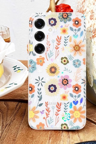 Samsung Galaxy Uyumlu S23 Plus Kılıf Solmayan Imd Baskı Desenli, Şeffaf Tpu+pc Botanik Kapak