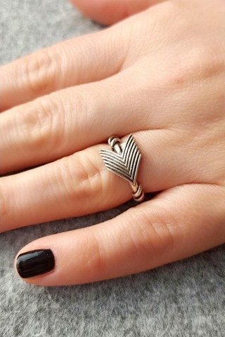 Antik Gümüş Kaplama Oklar Şekilli El Yapımı Ayarlanabilir Unisex - 536155382