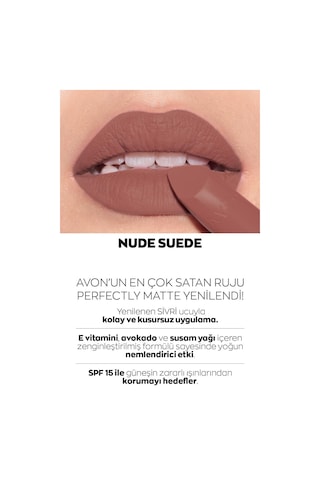 Avon Glimmerstick Dudak Kalemi Blushed Nude + Ultra Mat Ruj Nude Suede