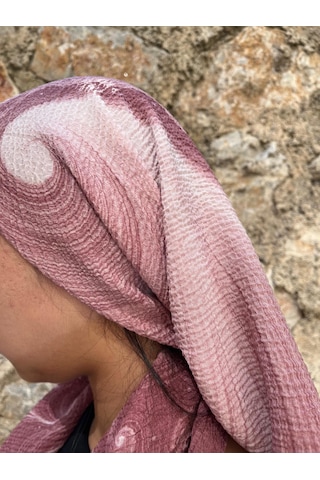 Renkli Desenli Pamuklu Yazma Yumuşak Doku & Hafif Kumaş Gül kurusu