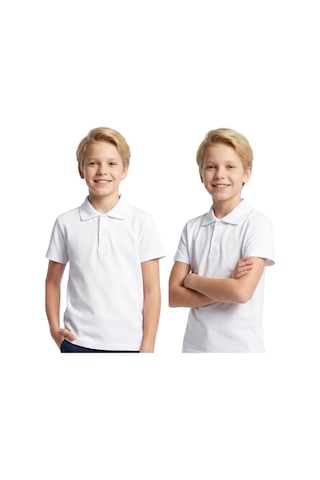 Modanino 2'li T-shirt -%100 Pamuk Ve Okul Tarz- Erkek Çocuk 5-16 Yaş 12725at Beyaz