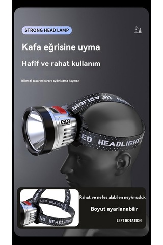 Jian Fan Led Dışmekan Gece Balıkçılılık Lam Basıfar Gümüş Siyah - Gümüş