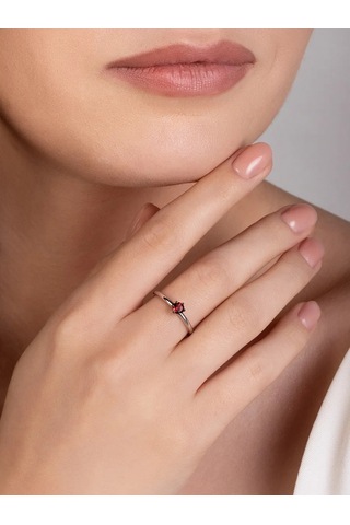 Uvelirnye Tradicii 925 Ayar Gümüşten Doğal Grenat Taşlı Yüzük 159916808 Gri