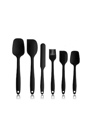Cookcase Servis Spatula Seti Silikon 6'Lı Siyah