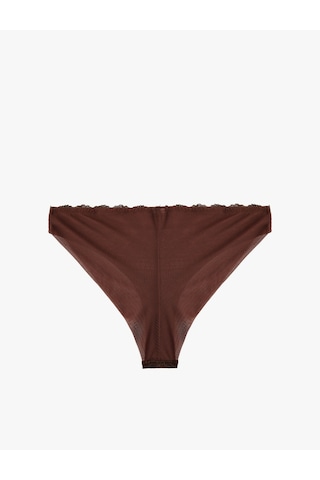 Koton Dantel Detaylı Rahat Kalıp Brief Külot Koyu Kahverengi 6slk30158mk Koyu Kahve