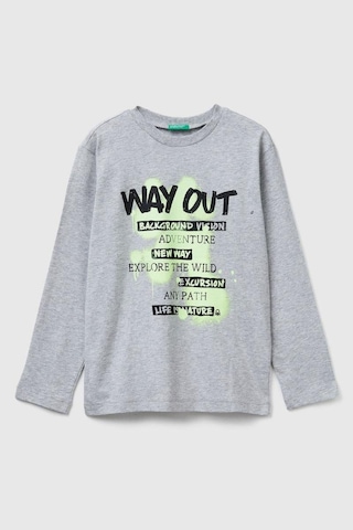 United Colors Of Benetton Erkek Çocuk 3jerc10qo-25k Uzun Kol Tshirt Gri Melanj-2144 Gri