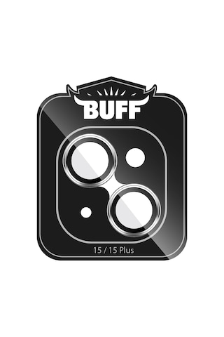 Buff Apple Uyumlu iPhone 15 / 15 Plus Kamera Metal Lens Koruyucu Gümüş