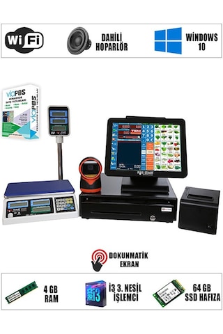 Pos Start Market Barkod Sistemi Premium Set Jj-6800a
