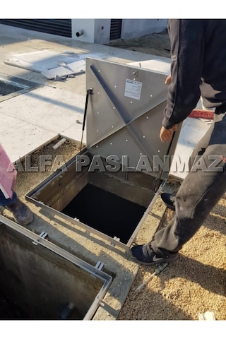 Üzeri Mermer Uygulanabilir AISI 304 Kalite 50x50 cm Paslanmaz Makine Daire Kapağı
