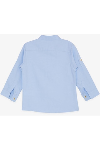 Breeze Girls & Boys Erkek Çocuk Gömlek Armalı Düğmeli 3-7 Yaş, Açık Mavi-açık Mavi Açık Mavi