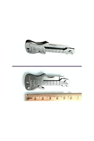 Omeniv Mini Gitar Kamp Çakı Kamp Bıçak Çelik Elektrogitar Anahtarlık Kolye Gümüş