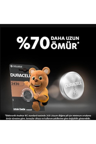 Duracell CR2430 Lityum Düğme Pil 3V Tekli