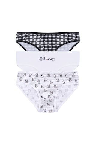 Koza İç Giyim Kız Çocuk 3'lü Penguen Desenli Slip 1050 Pembe - Beyaz