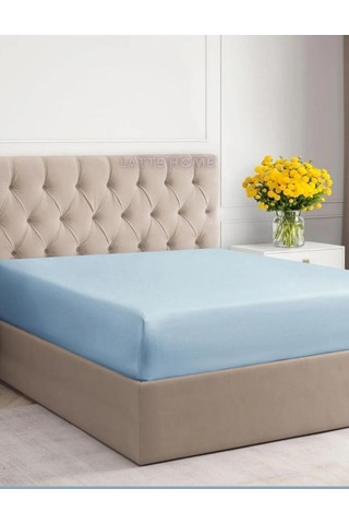 Premium %100 Cotton 100x200 30 Cm Lastikli Çarşaf Bed Sheet Çeyiz Mavi